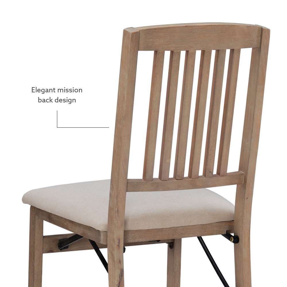 Linon Home Decor - Triena Mission Folding Chairs Grey Wash (Set of 2) - FD32GWASH02ASU veiw 2