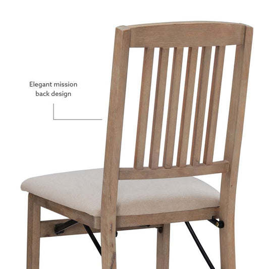 Linon Home Decor - Triena Mission Folding Chairs Grey Wash (Set of 2) - FD32GWASH02ASU veiw 2