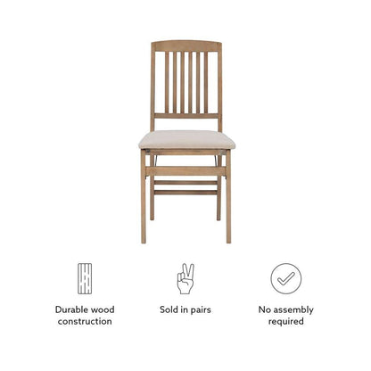 Linon Home Decor - Triena Mission Folding Chairs Grey Wash (Set of 2) - FD32GWASH02ASU veiw 4