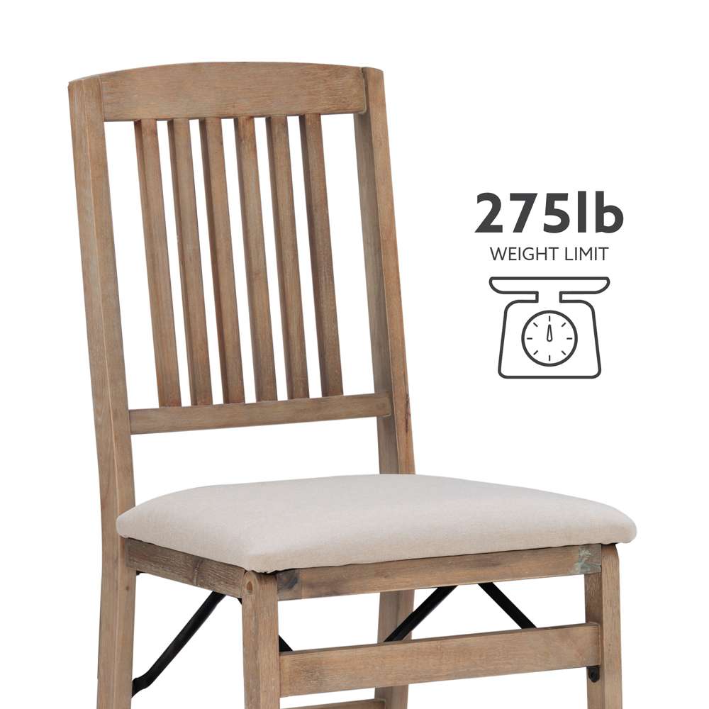 Linon Home Decor - Triena Mission Folding Chairs Grey Wash (Set of 2) - FD32GWASH02ASU veiw 5