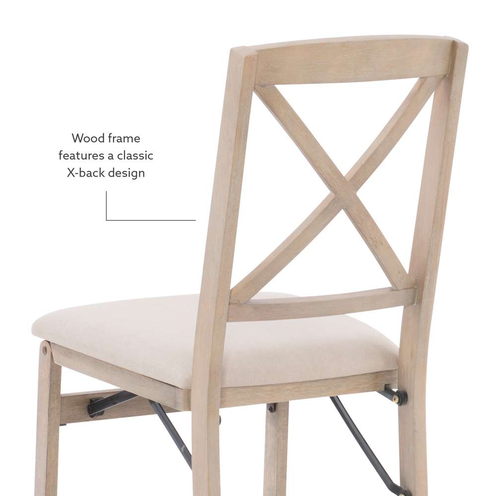 Linon Home Decor - Triena X Back Folding Chairs Grey Wash (Set of 2) - FD37GWASH02ASU veiw 2