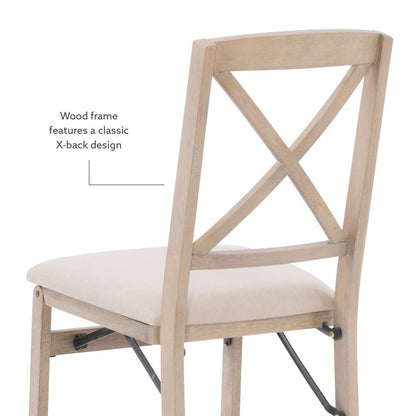 Linon Home Decor - Triena X Back Folding Chairs Grey Wash (Set of 2) - FD37GWASH02ASU veiw 2