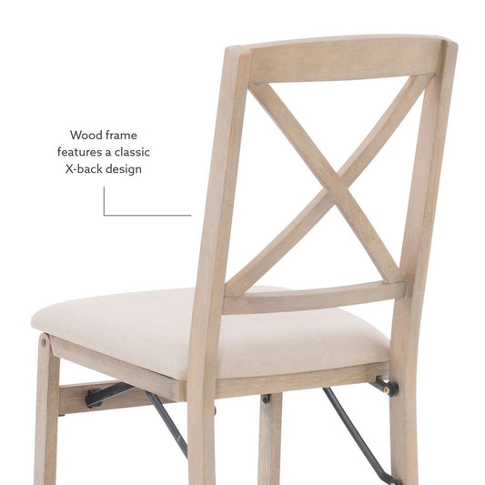 Linon Home Decor - Triena X Back Folding Chairs Grey Wash (Set of 2) - FD37GWASH02ASU veiw 2