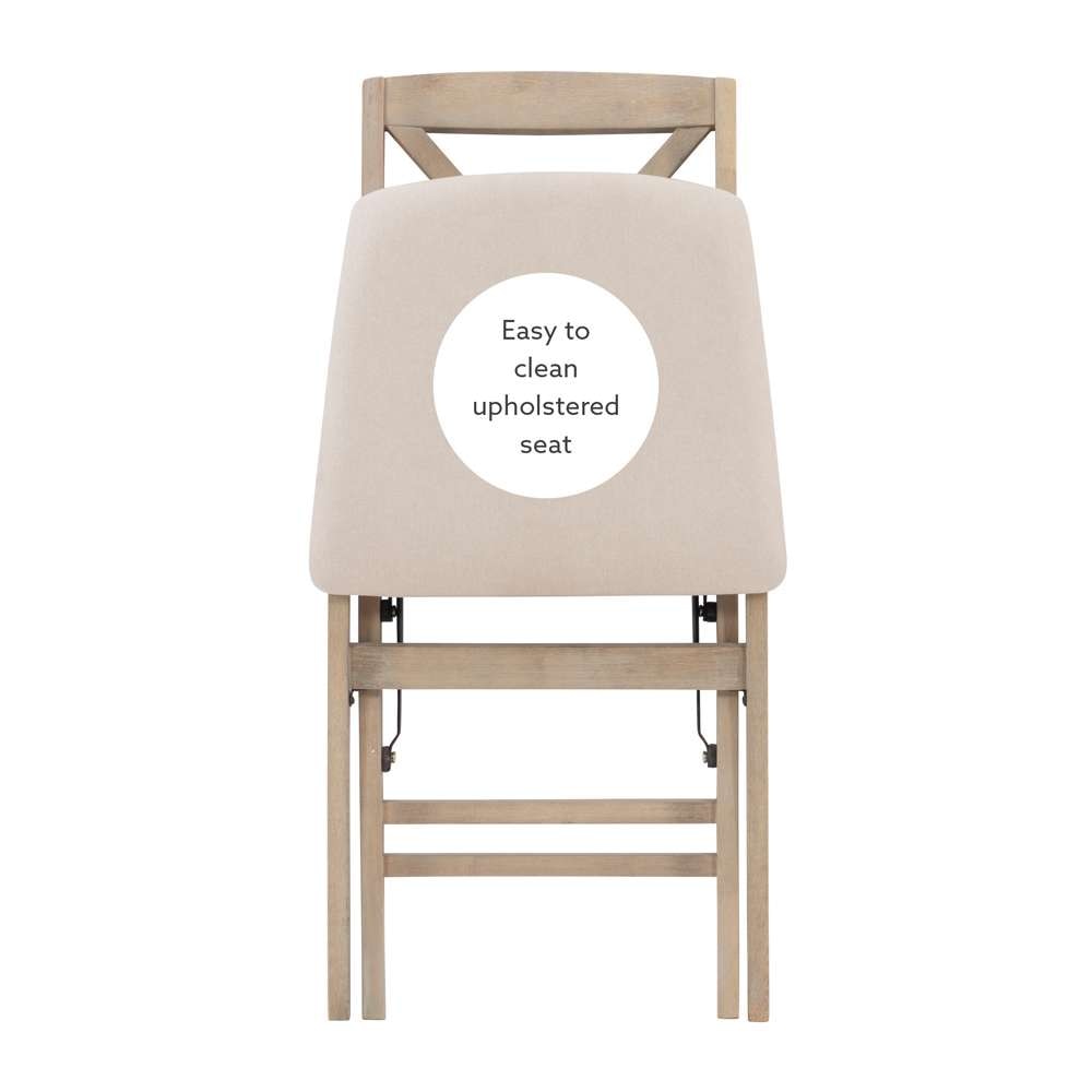 Linon Home Decor - Triena X Back Folding Chairs Grey Wash (Set of 2) - FD37GWASH02ASU veiw 3