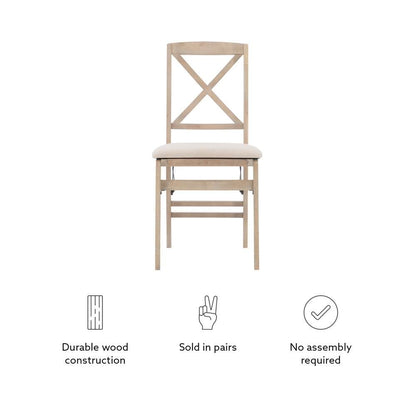 Linon Home Decor - Triena X Back Folding Chairs Grey Wash (Set of 2) - FD37GWASH02ASU veiw 4