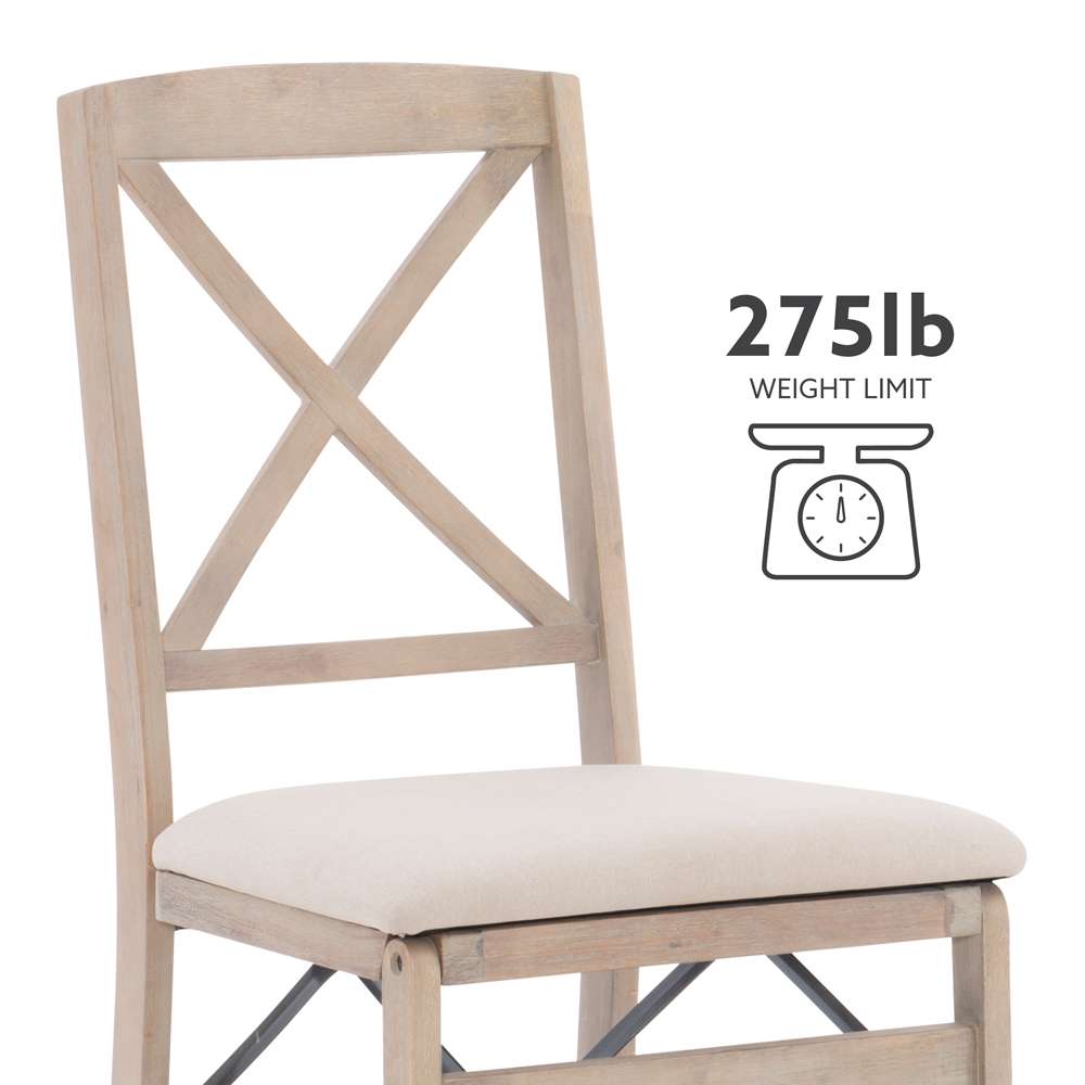 Linon Home Decor - Triena X Back Folding Chairs Grey Wash (Set of 2) - FD37GWASH02ASU veiw 5