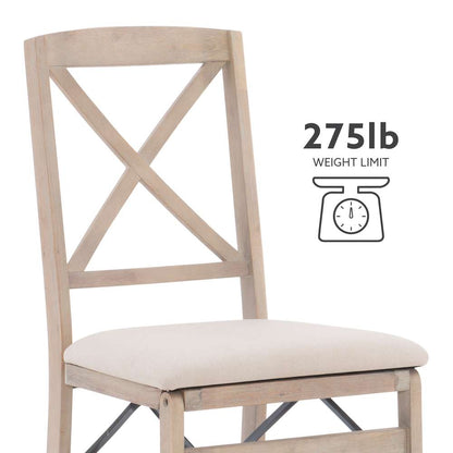Linon Home Decor - Triena X Back Folding Chairs Grey Wash (Set of 2) - FD37GWASH02ASU veiw 5