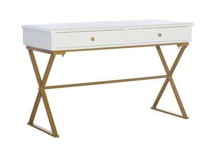 Linon Home Decor - Two-Drawer Campaign Desk, White - AC130DESKWHT veiw 1