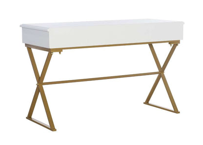 Linon Home Decor - Two-Drawer Campaign Desk, White - AC130DESKWHT veiw 4