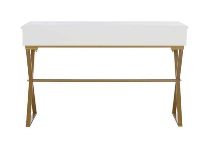 Linon Home Decor - Two-Drawer Campaign Desk, White - AC130DESKWHT veiw 5
