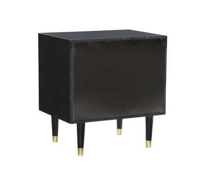 Linon Home Decor - Two Drawer Geo Texture Nightstand Black - BD62BLK01AS veiw 4