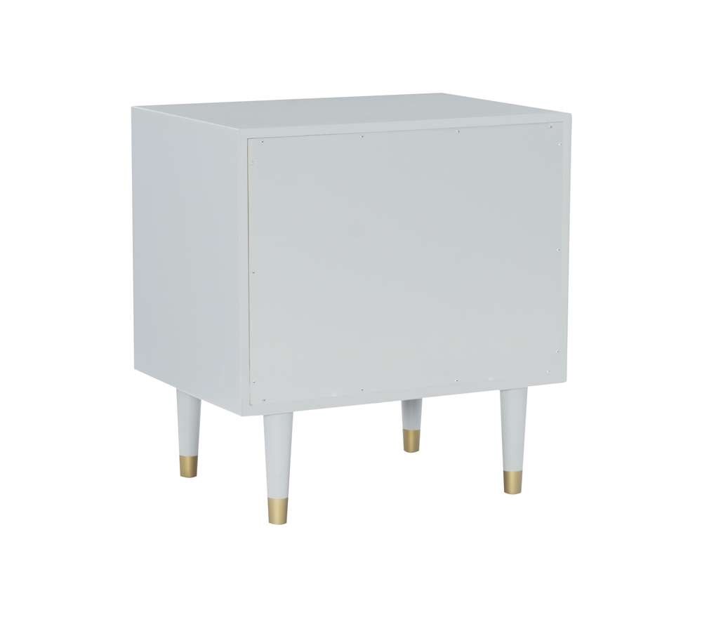 Linon Home Decor - Two Drawer Geo Texture Nightstand Grey - BD63GRY01AS veiw 4