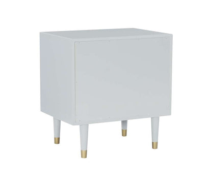 Linon Home Decor - Two Drawer Geo Texture Nightstand Grey - BD63GRY01AS veiw 4