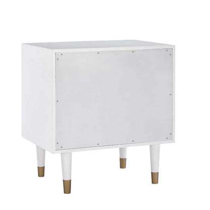 Linon Home Decor - Two Drawer Geo Texture Nightstand White - BD53WHT01AS veiw 4