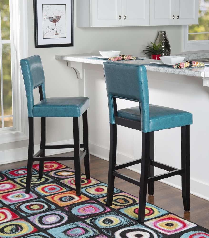 Linon Home Decor - Vega Bar Stool Agean Blue - 14054BLU01U veiw 3