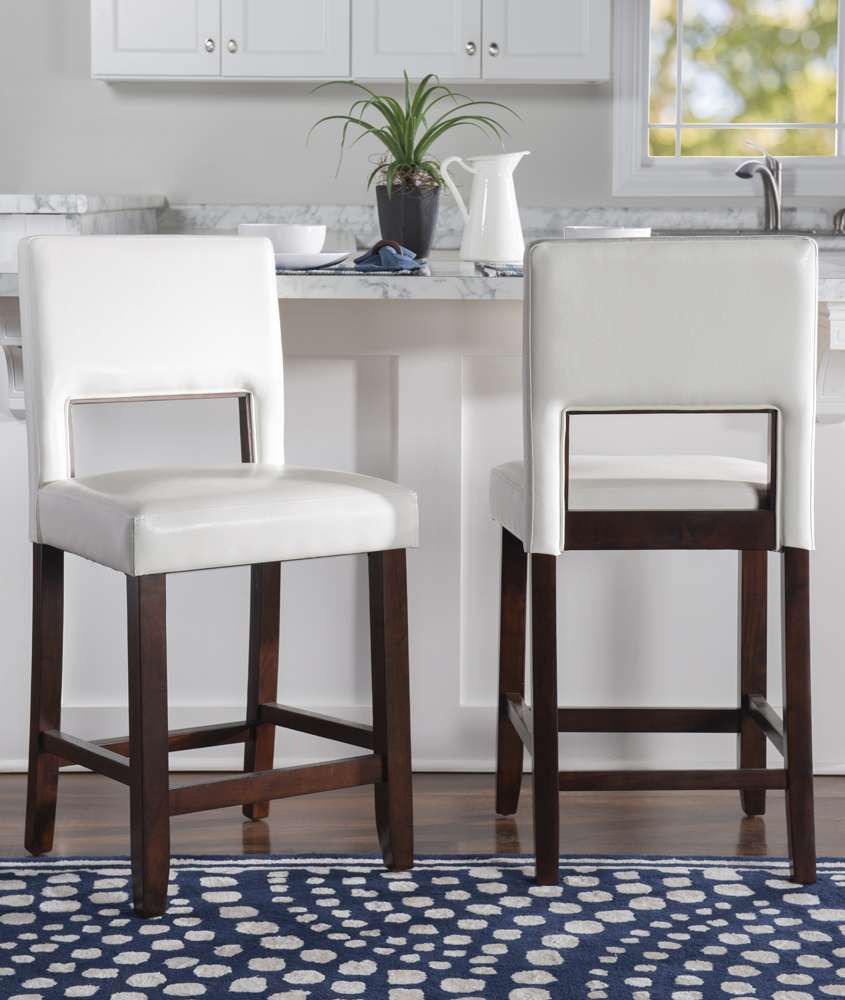 Linon Home Decor - Vega Counter Stool White 24 - 14053WHT-01-KD-U veiw 5