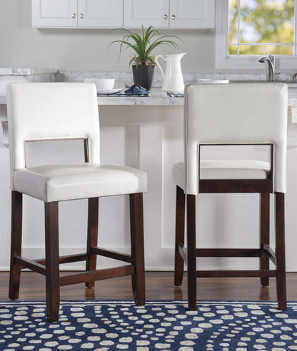 Linon Home Decor - Vega Counter Stool White 24 - 14053WHT-01-KD-U veiw 5