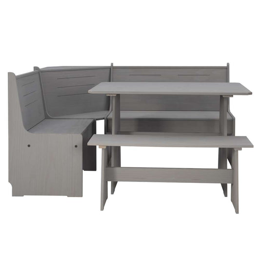 Linon Home Decor - Waldron Corner Nook Set Grey Kit - KNK167GRYABU veiw 2