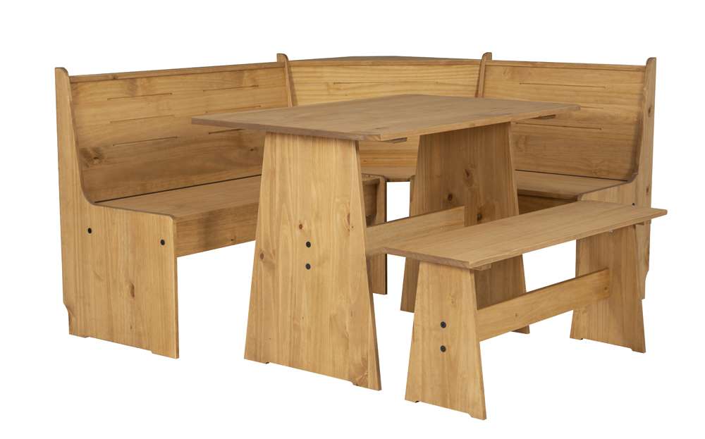 Linon Home Decor - Waldron Corner Nook Set Natural Kit - KNK167NATABU veiw 1