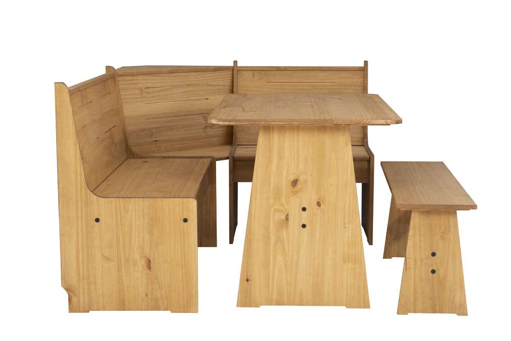 Linon Home Decor - Waldron Corner Nook Set Natural Kit - KNK167NATABU veiw 3