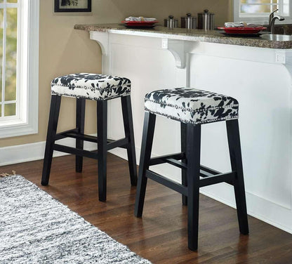 Linon Home Decor - Walt Black Cow Print Bar Stool - BS101COW01U veiw 4