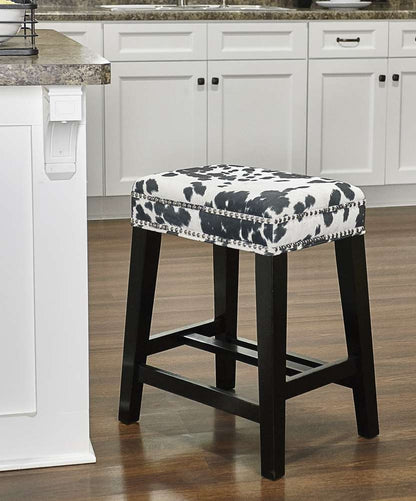 Linon Home Decor - Walt Black Cow Print Counter Stool - CS098COW01U veiw 1