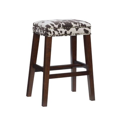 Linon Home Decor - Walt Brown Cow Print Bar Stool - BS102COW01U veiw 1
