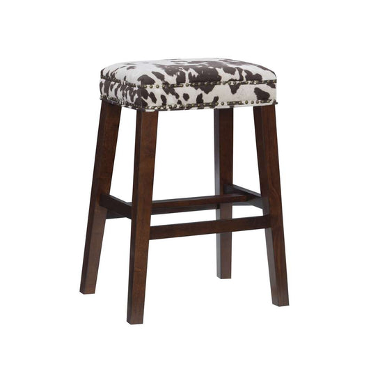 Linon Home Decor - Walt Brown Cow Print Bar Stool - BS102COW01U veiw 1