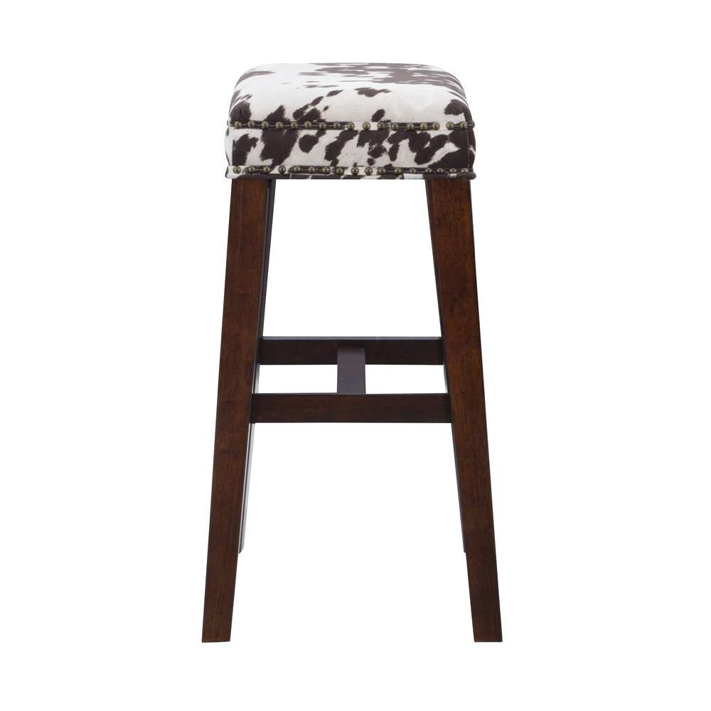 Linon Home Decor - Walt Brown Cow Print Bar Stool - BS102COW01U veiw 3