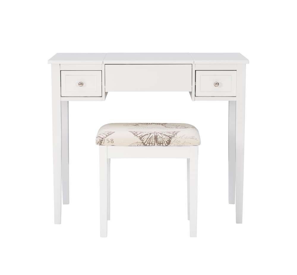 Linon Home Decor - White Butterfly Vanity And Stool - 98135WHTX-01-KD-U view 2