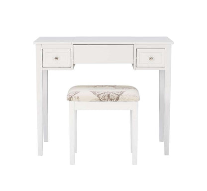 Linon Home Decor - White Butterfly Vanity And Stool - 98135WHTX-01-KD-U veiw 2