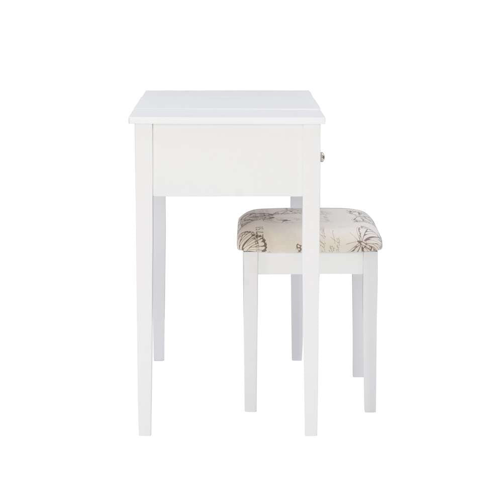 Linon Home Decor - White Butterfly Vanity And Stool - 98135WHTX-01-KD-U veiw 3