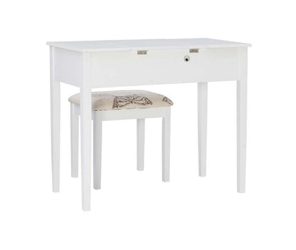 Linon Home Decor - White Butterfly Vanity And Stool - 98135WHTX-01-KD-U veiw 4