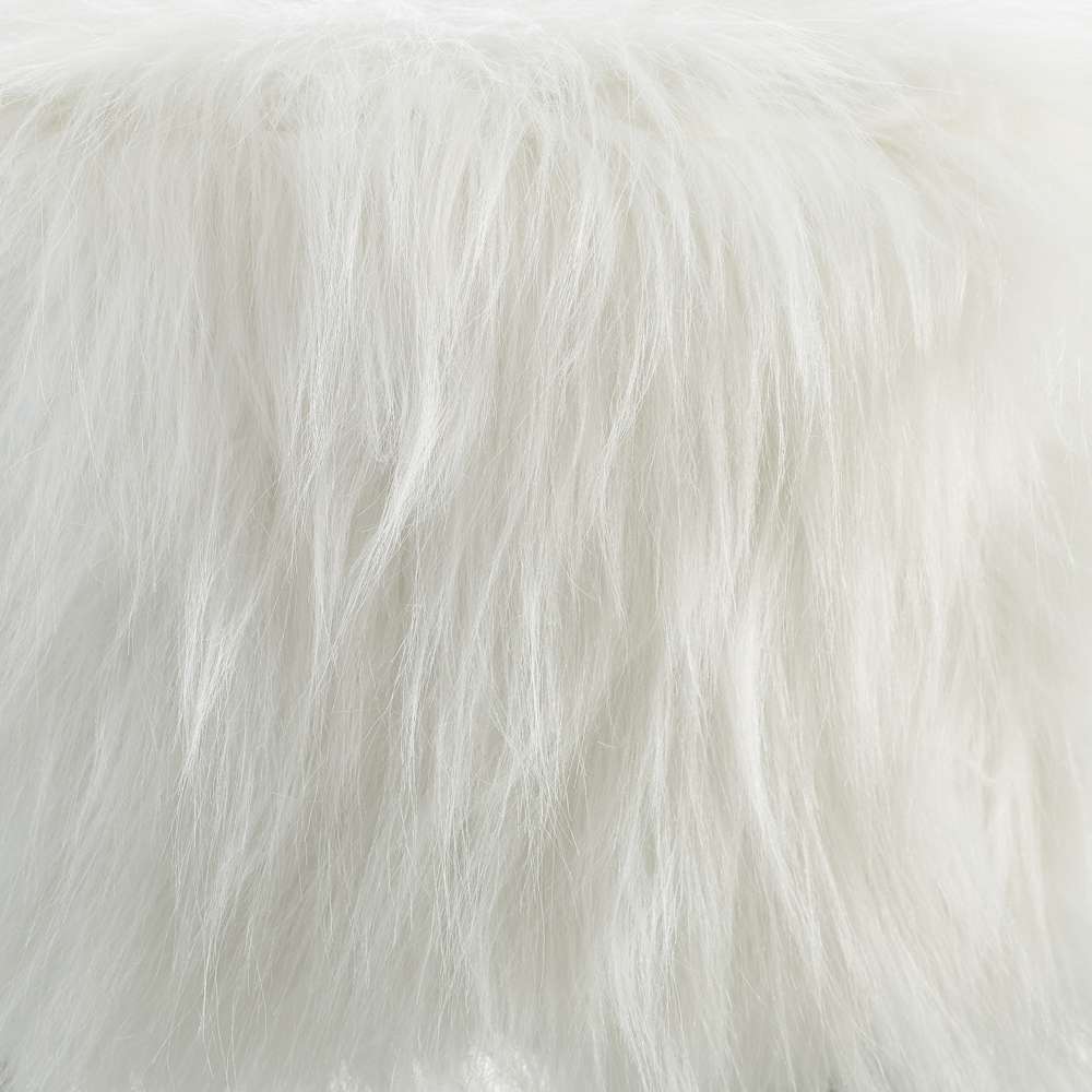 Linon Home Decor - White Faux Fur Foot Stool (16 Inches Wide) - 40487WHT-01-AS-U veiw 6