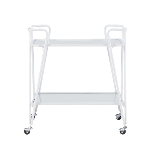 Linon Home Decor - White Mid-Century Bar Cart - KI108WHTKD01 veiw 2