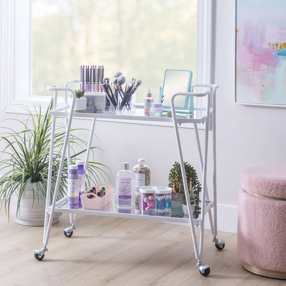 Linon Home Decor - White Mid-Century Bar Cart - KI108WHTKD01 veiw 6