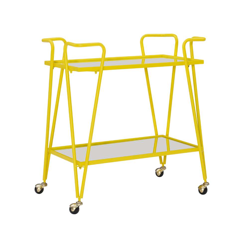 Linon Home Decor - Yellow Mid-Century Bar Cart - KI108YELKD01 veiw 1
