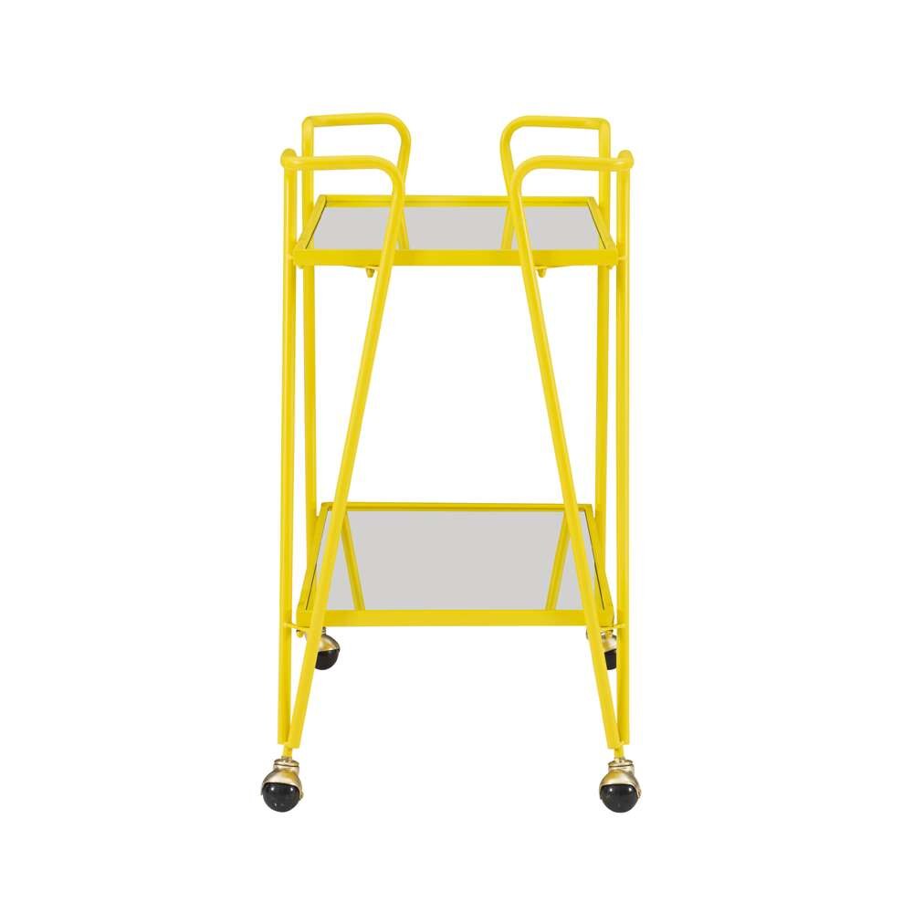Linon Home Decor - Yellow Mid-Century Bar Cart - KI108YELKD01 veiw 3