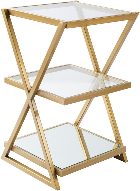 Livabliss - Aliya End Table - Clear - Gold - ALI-001 veiw 1