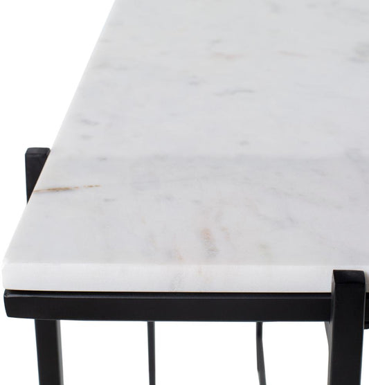 Livabliss - Anaya Console Table - White - Black - ANA-003 veiw 2