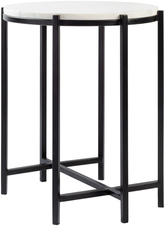 Livabliss - Anaya End Table - White - Black - ANA-002 veiw 1