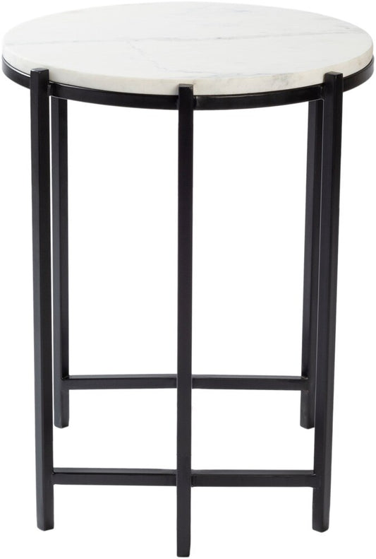 Livabliss - Anaya End Table - White - Black - ANA-002 veiw 2
