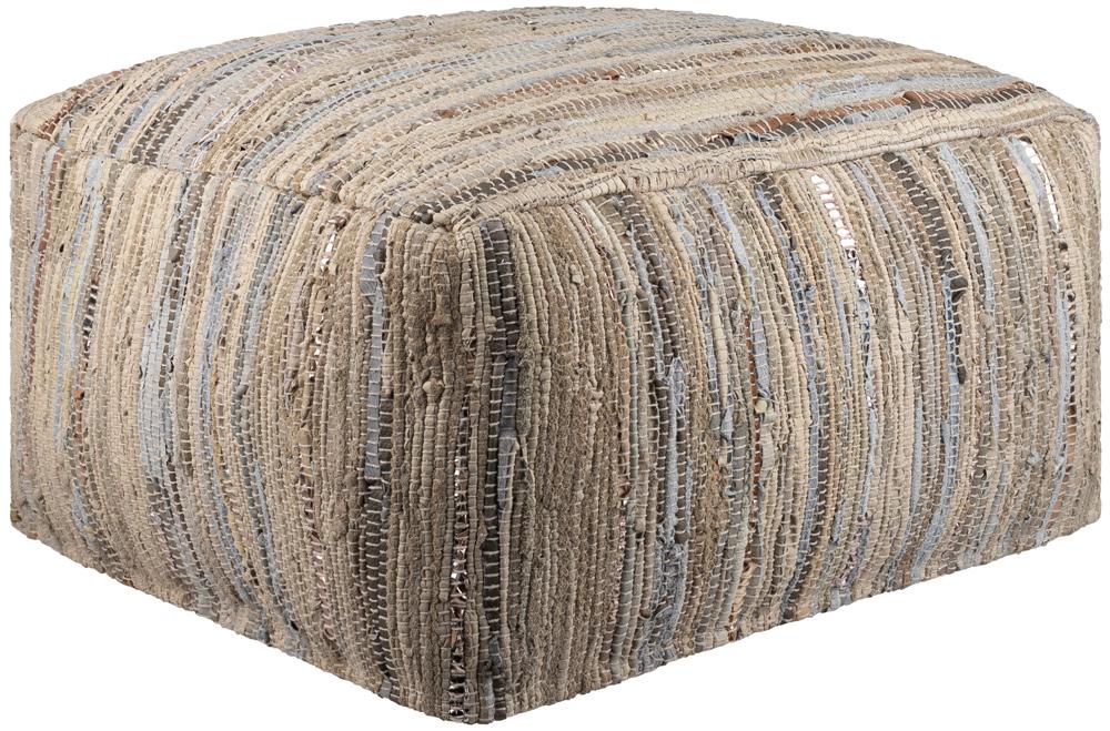 Livabliss - Anthracite Pouf - Cream - ATPF-001 veiw 1