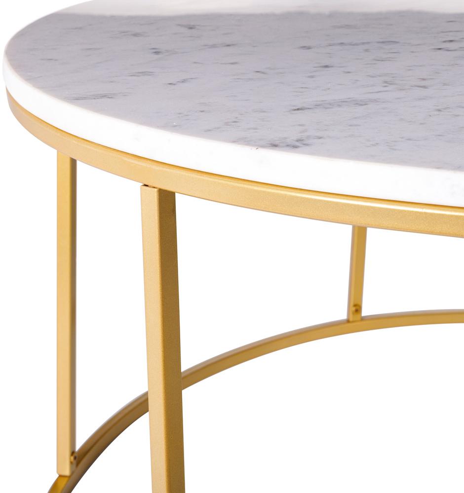 Livabliss - Aryaa Coffee Table - White - Gold - YAA-017 veiw 2