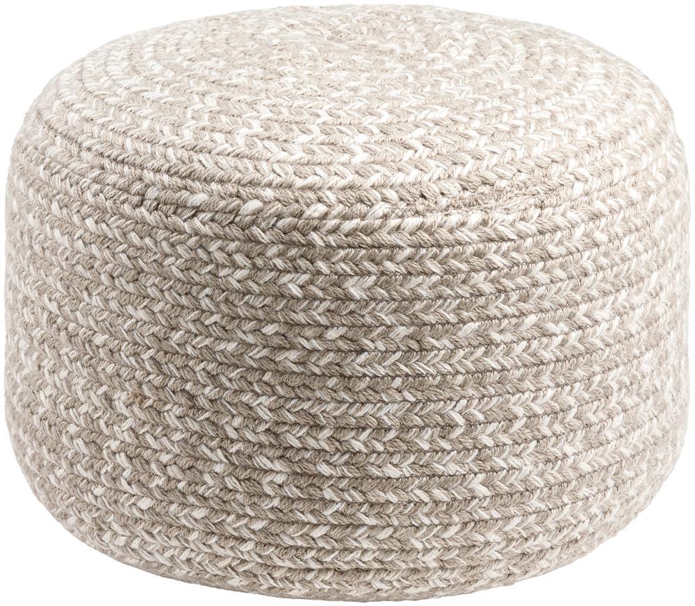 Livabliss - Entwined Pouf - Light Grey - EDPF003-121717 veiw 1