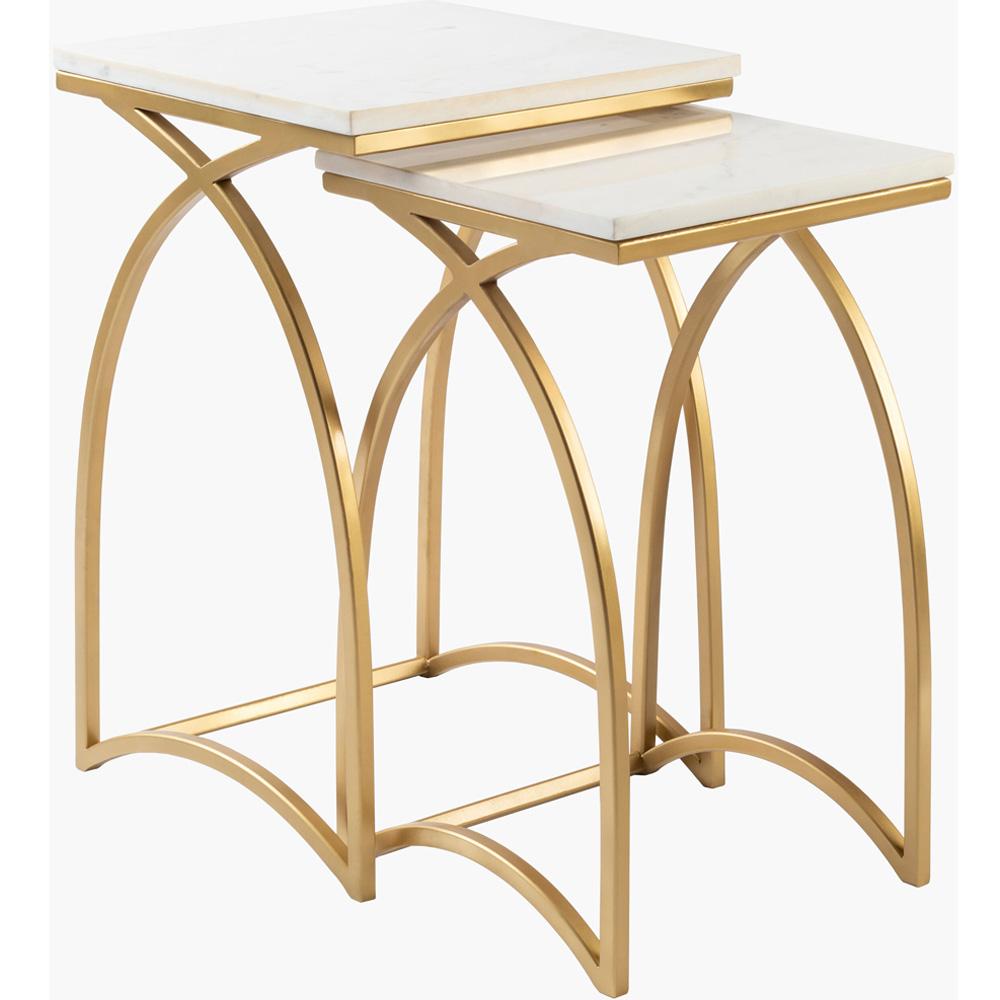 Livabliss - Evana End Table Set - White - Gold - EAN001-SET veiw 1
