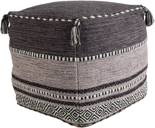 Livabliss - Trenza Pouf - Black - TZPF003-181818_CLOSEOUT veiw 1