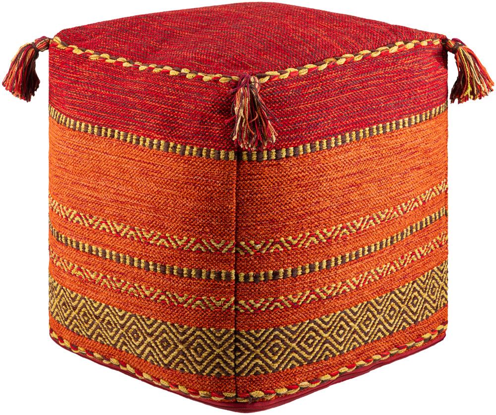 Livabliss - Trenza Pouf - Red - TZPF002-181818 veiw 1