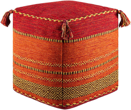 Livabliss - Trenza Pouf - Red - TZPF002-181818 veiw 1