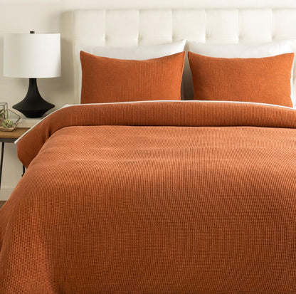 Livabliss - Waffle Bedding Swatch - Rust - WFL1002-SW veiw 1